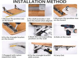 Heavy-Duty Foldable Wall Shelf Brackets 2-Pack 304 Stainless Steel Triangular Supports with V1107-CS-ZWJSJZJ18