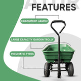 Garden Dump Cart with Heavy Duty Steel Frame,10 Inch Pneumatic Tires Maximum Load Capacity of 250 kg V284-TC2145