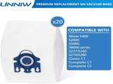 20 Pack 3D Airclean GN Cleaner Bags and 20 Pack JM Bags Compatible with Miele Canister V1259-DP01-F-581