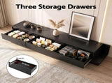 Artiss Extendable TV Unit 200CM 3 Storage Drawers Dark Walnut & Black FURNI-N-EXT01-TV200-WDBK-AB