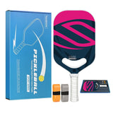 Pink T700 Carbon Fiber Pickleball Paddle - 16mm Thick - Power Air Aerodynamic Design, PP Honeycomb V888-ELOSUNG56200-5