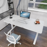 120cm Standing Desk Height Adjustable Sit Black Stand Motorised Black Single Motor Frame White Top V255-SMB-120W