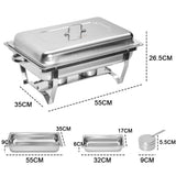 Alston 3LX3 Chafing Dish Set, Premium 410 Stainless Steel Buffet Warmer, Bain Marie Food Server with XFYA-BW-3T