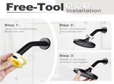 Shower Head High Pressure Rain, Luxury Bathroom Showerhead with Adjustable Angles, Anti-Clogging V1258-DP02-F-75