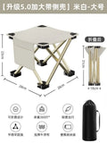 Portable Folding Camping Stool for Fishing Hiking Camping Seat with Carry Bag -Beige / L V1308-DSZKI-899-2