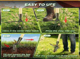 Weed Puller Tool, Stand Up Heavy Duty Weed Remover Tool with Long Handle 4-Claw Steel Head Weeder V1107-119-57810