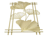 Gold Metal Wall Decor Golden Leaf Wall Hanging Decor Art Sculpture with Frame for Living Room Office V1294-YM0714-3115210287611