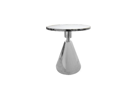 Glam Silver 50cm Side Table - White Marble V292-ST-GLAM-SILVERBASE