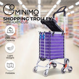 GOMINIMO Foldable Aluminum Shopping Trolley Cart with Wheels and Lids V227-3720262003670