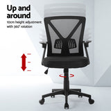 Artiss 2x Mesh Office Chair Mid Back Black OCHAIR-H-M02-BKX2
