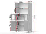 Artiss Buffet Sideboard Cabinet Pantry Kitchen Bathroom Storage Cupboard 160cm FUR-U-SID160-WH-AB