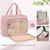 Toiletry Bag - Hanging Travel Toiletry Bag - Large Makeup Bag - Simple - Pink V1237-ZY-203-5223