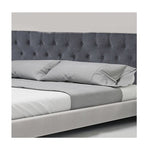 Linen Fabric King Bed Deluxe Headboard Bedhead - Grey V63-821523