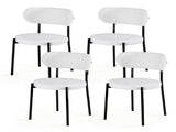 Artiss Dining Chairs Set of 4 Sherpa Boucle White DINC-B-W01-WHX4
