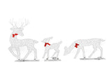 3pcs Lighted Christmasation Deer Home Warm White Light Iron LED Reindeer Family Set Tabletop V1294-YM0710-3115230130011