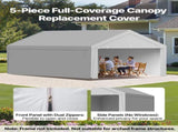 Carport Replacement Canopy, 6x 3.6 m Potable Garage Tent Top Tarp with Sidewalls, UV-Resistant & V952-CKPB12X20FTHX72QR001V0