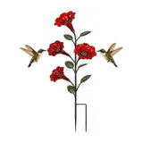 ClearanceRed Metal Flower Hummingbird Feeder Garden Stake, 28In Vintage Yard Art with Removable V1366-AZ2-W-24739