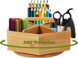Hexagonal Bamboo Pencil Holder 360 Degree Rotating V1237-ZY-818-047