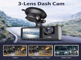 2Inch Screen WiFi TripleChannel Car Driving Recorder Front Inside Rear Lens 32G Memory Card HD V1221-XM-LB8496-GM262