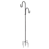 Shepherd's Hook Detachable Bird Feeder Hanger Iron 2 Hooks 5 Prong Bases Courtyard Accessories V1294-YM0715-3111210458111