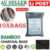 10PCS Air Purifying Bags Activated Bamboo Charcoal Freshener for Car Home Shoes 200g V201-BBZ2021DG8AU2