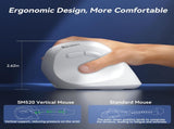 SOLAKAKA SM520 Tri-Mode Vertical Ergonomic Mouse, 24000 DPI Programmable Wireless Vertical V1300-SM520-WHITE