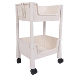 Mobile Utility Cart On Wheels Compact Movable Storage Book Shelves Trolley Rack Cart Organizer 2 V1294-YM0901-3117240283011