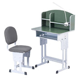 Keezi Kids Study Desk Chair Set Adjustable Ergonomic Table LED Lamp Green KTC-A-STU-BS-GN
