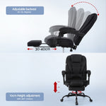 Artiss Office Chair Executive Fabric Seat Racing Computer Desk Chairs Footrest OCHAIR-L-1109SJ-BK