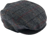 DENTS Abraham Moon Tweed Flat Cap Wool Ivy Hat Driving Cabbie Quilted 1-3038 - Charcoal - Medium V563-1-3038-CHARCOAL-M