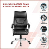 PU Leather Executive Office Chair Ergonomic Swivel Computer Desk Chair in Black V63-774975