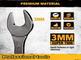 ELEAD 19Pcs 3mm Super Thin Wrench Set SAE Metric Chrome Vanadium Steel Tools V465-70020