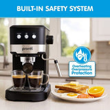 Pronti CM-850D Coffee Machine 20 Bar Espresso Maker with Milk Frother and 1.25L Tank CFM-GTS-850D