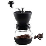 Coffee Bean Grinder - Manual Hand Stainless Ceramic Burr Core Glass Jar Nut Mill V238-SUPDZ-28219838398544