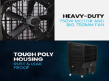 POLYCOOL 130L 750W Evaporative Air Cooler, Commercial Industrial Grade, Remote Control, Purifier, V219-COLCECPY13KA