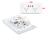 5PCS Double Power Point Dual USBType-C GPO Fast Charge 3.6 amp Wall Outlet V201-SKT0201WH8-5AU