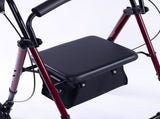 EQUIPMED 4 Wheel Lightweight Rollator Walker, Aluminium Frame, Seat, Carry Bag, for Seniors, Red V219-HELWLKEQ95RB