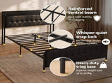 Artiss Double Bed Frame with Storage Headboard SAA Certified Charging Station BFRAME-J-MARK-D-BK-AB