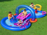 Bestway Kids Inflatable Play Splash Pool with Slide Ball Tossing Toys Coral Basket BW-POOL-PLAY-53167