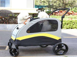 Two Dogs Stroller Divider Pet Travel Stroller Carrier One-key Folding Outdoor V767-P-XL121-D