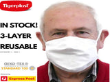 6x Tigerplast Fabric Face Mask Washable Reusable Mask Protect Cover - White V563-TIGERPLAST_ADULT_WHT-6PCS