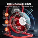Drain Cleaner Machine Drain Auger 50FT x 3/8 Inch Manual Feed & 4 Cutters V952-SDJJKLSGDSTJVQGHEV3
