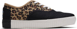 TOMS Womens Casual Canvas Shoes Sneakers Flats Low Cut - Black/Leopard - US Women 7 V563-10015280-LPC_W7