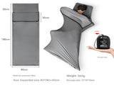 Grey Ultra-Stretch Sleeping Bag Liner - Portable & Lightweight Envelope Sleep Sack for Camping & V888-ELOSUNG32559