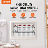 12-Branch Heat Manifold, 1/2" PEX Tubing Manifold, Stainless Steel PEX Manifold for Hydronic V952-DRFSQBXG12HL053KUV0