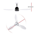 Devanti 48'' Ceiling Fan DC Motor w/Light w/Remote - White CF-B-48-310-WH