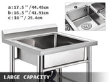 Handmade Sink Non-magnetic Stainless Steel Kitchen Sink Hand Made 1 Compartment 44.4 x 41.9 x 25.4 V952-60X60X80DCBXGSC01V0