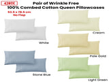 420TC Pair of Wrinkle Free No Flap Queen Pillowcases Pale Gold V442-END-PILLOWC-420TCNOFLAP-PALEGOLD-QS