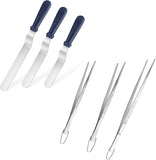 Icing Spatula, Stainless Steel Angled Cake Decorating Frosting Spatula Set of 3 , and V1258-DP02-C-374