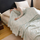 Bamboo Fibre Cooling Blanket Blue Bamboo Pattern 150x200cm for Summer Bed and Air Conditioned Rooms V888-ELOSUNG54970-3